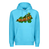 Ocean Blue Kentucky map St. Patrick's Day Premium Hoodie - FaDigitalArtStudio