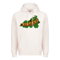 Pale Pink Kentucky map St. Patrick's Day Premium Hoodie - FaDigitalArtStudio