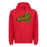 Red Kentucky map St. Patrick's Day Premium Hoodie - FaDigitalArtStudio