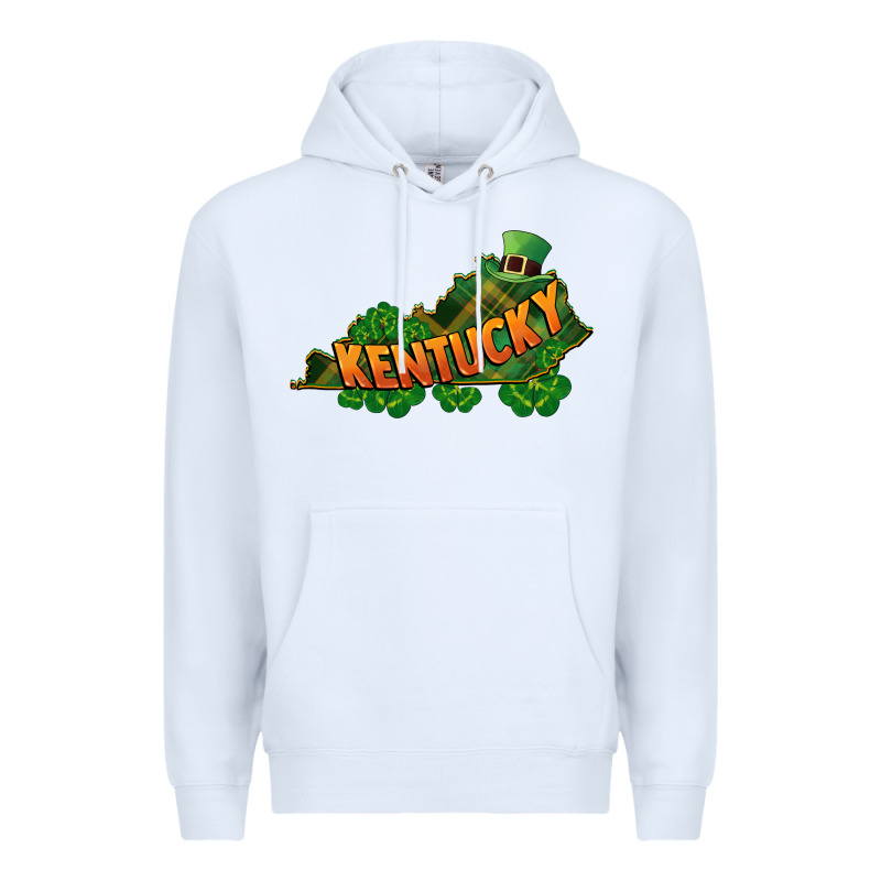 Kentucky Map St. Patrick's Day Premium Hoodie by FaDigitalArtStudio | Teevron