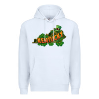 White Kentucky map St. Patrick's Day Premium Hoodie - FaDigitalArtStudio