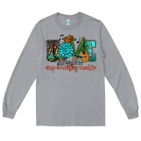 Heather Grey Western love my country music Long Sleeve Tee - HowdyJamesFarm