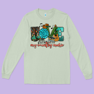 Western Love My Country Music Long Sleeve Tee Designed By Howdyjamesfarm