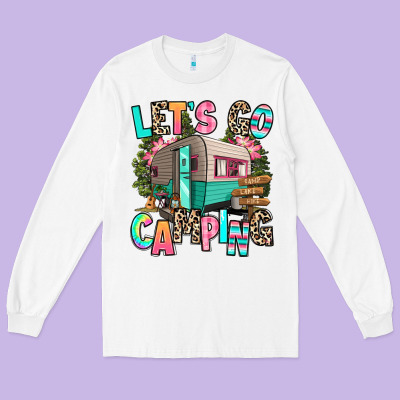 Let's Go Camping Long Sleeve Tee Designed By Ranaportraitstore