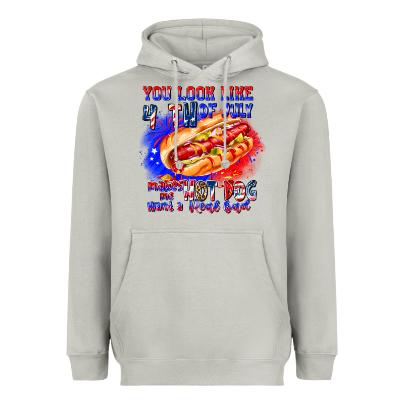 You Look Like 4th Of July Makes Me Hot Dog Want A Heavyweight Hoodie by CowhideDigitalArt | Teevron