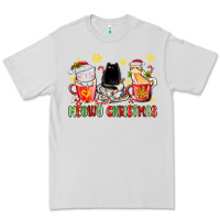 Meowy Christmas Cats Coffee Cups Premium Tee | Teevron