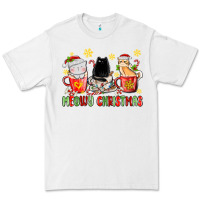 White meowy christmas cats coffee cups Premium Tee - MaliasSmallBusiness