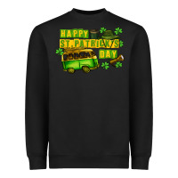 Black Camper Happy St. Patrick's Day Heavyweight Sweatshirt - CowGirlArtShop