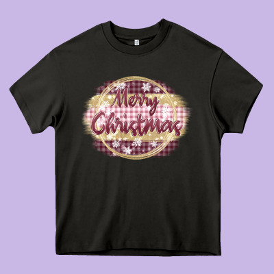 Merry Christmas Pink Heavy Core Tee Designed By Maliassmallbusiness