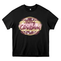 Black merry christmas pink Heavy Core Tee - MaliasSmallBusiness
