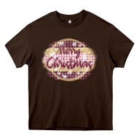 Chocolate Brown merry christmas pink Heavy Core Tee - MaliasSmallBusiness
