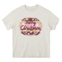 Cream merry christmas pink Heavy Core Tee - MaliasSmallBusiness
