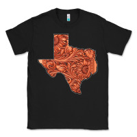 Black Texas Map Western Tooled Leather Pattern Classic Tee - Bettercallsaul