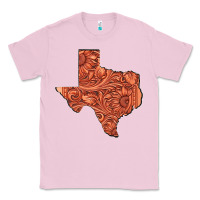 Bubblegum Pink Texas Map Western Tooled Leather Pattern Classic Tee - Bettercallsaul