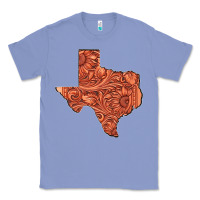 Colony Blue Texas Map Western Tooled Leather Pattern Classic Tee - Bettercallsaul