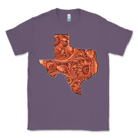 Lavender Texas Map Western Tooled Leather Pattern Classic Tee - Bettercallsaul