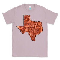 Texas Map Western Tooled Leather Pattern Classic Tee | Teevron