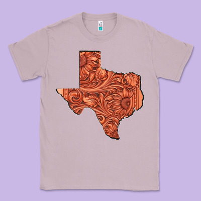 Texas Map Western Tooled Leather Pattern Classic Tee Designed By Bettercallsaul