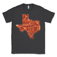 Smoke Texas Map Western Tooled Leather Pattern Classic Tee - Bettercallsaul