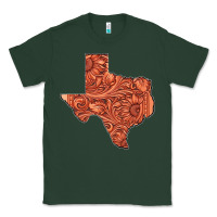 Sports Green Texas Map Western Tooled Leather Pattern Classic Tee - Bettercallsaul