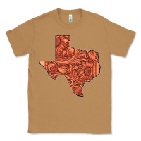 Toasted Coconut Texas Map Western Tooled Leather Pattern Classic Tee - Bettercallsaul