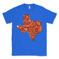 True Royal Texas Map Western Tooled Leather Pattern Classic Tee - Bettercallsaul