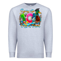 Heather Grey name flying into 100 days of school Premium Sweatshirt - CowhideDigitalArt