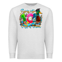 Oatmeal Heather name flying into 100 days of school Premium Sweatshirt - CowhideDigitalArt