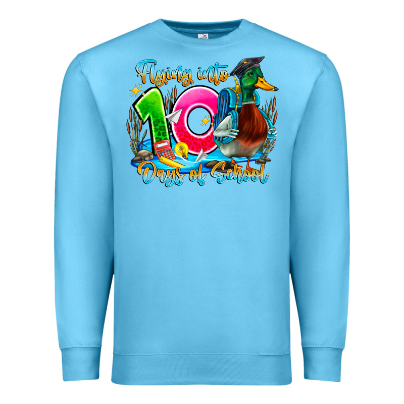 Name Flying Into 100 Days Of School Premium Sweatshirt by CowhideDigitalArt | Teevron