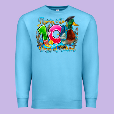 Name Flying Into 100 Days Of School Premium Sweatshirt Designed By Cowhidedigitalart