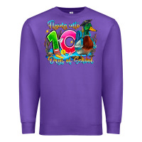 Purple name flying into 100 days of school Premium Sweatshirt - CowhideDigitalArt