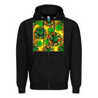 Black St. Patrick's sunflower seamless pattern Zipper Hoodie - BundleAndBundleShop