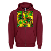 Burgundy St. Patrick's sunflower seamless pattern Zipper Hoodie - BundleAndBundleShop
