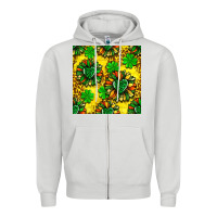Dove Grey St. Patrick's sunflower seamless pattern Zipper Hoodie - BundleAndBundleShop