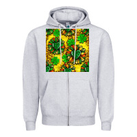 Heather Grey St. Patrick's sunflower seamless pattern Zipper Hoodie - BundleAndBundleShop