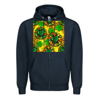 Navy St. Patrick's sunflower seamless pattern Zipper Hoodie - BundleAndBundleShop