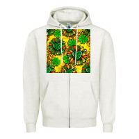 Oatmeal Heather St. Patrick's sunflower seamless pattern Zipper Hoodie - BundleAndBundleShop
