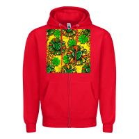 Red St. Patrick's sunflower seamless pattern Zipper Hoodie - BundleAndBundleShop