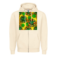 St. Patrick's Sunflower Seamless Pattern Zipper Hoodie | Teevron