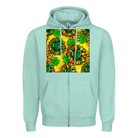 Seafoam St. Patrick's sunflower seamless pattern Zipper Hoodie - BundleAndBundleShop