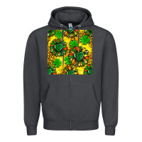 Smoke St. Patrick's sunflower seamless pattern Zipper Hoodie - BundleAndBundleShop