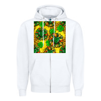 White St. Patrick's sunflower seamless pattern Zipper Hoodie - BundleAndBundleShop