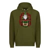 Army Green gnomes with coffee christmas Premium Hoodie - RanaPortraitStore