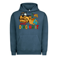 Pigment Midnight Navy i'm 4 and digging it Urban Hoodie - Artiststas