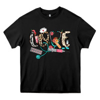 Black love nurse Heavy Core Tee - NancyCooperArtShop
