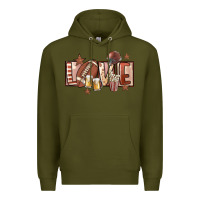 Army Green football love Premium Hoodie - FaDigitalArtStudio