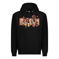 Black football love Premium Hoodie - FaDigitalArtStudio