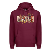 Burgundy football love Premium Hoodie - FaDigitalArtStudio