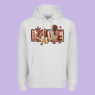 Football Love Premium Hoodie Designed By Fadigitalartstudio