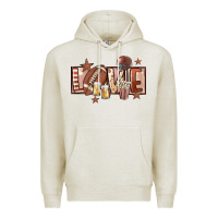 Oatmeal Heather football love Premium Hoodie - FaDigitalArtStudio